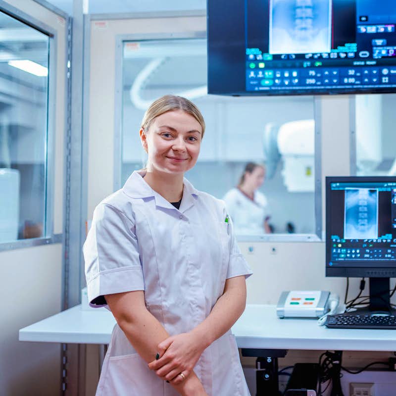 Nuclear Medicine student in the lab